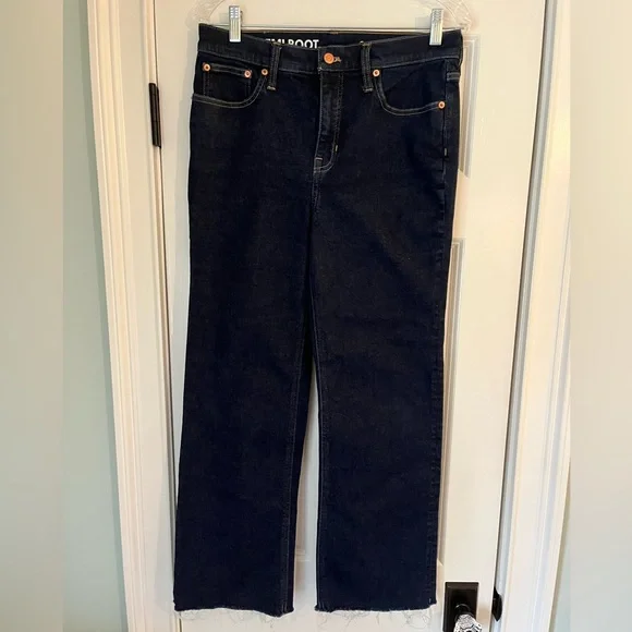 J. Crew Slim Demi Boot Jeans in Rinse wash Raw Hem Size 29 Style BM820 - Picture 2 of 9